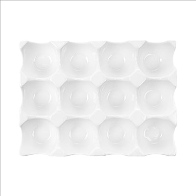 PLATEAUX "12 OEUFS" 19,1x14x3,5 CM BLANC PORCELAINE (6 UNITÉS)