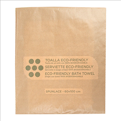 SERVIETTE EMBALLÉE À USAGE UNIQUE 80 G/M2 60x100 CM BLANC VISCOSE / PULPE (100 UNITÉS)