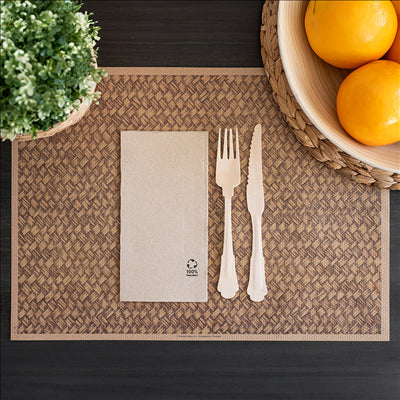 SETS DE TABLE OFFSET "TRESSÉ" 70 G/M2 31x43 CM QUADRICHROMIE KRAFT (2000 UNITÉS)