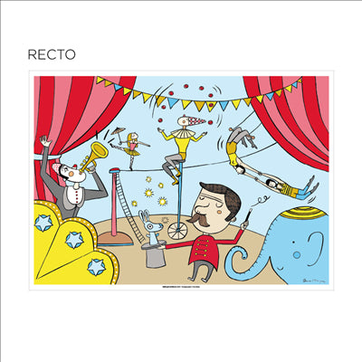 SETS DE TABLE COLORIAGE "CIRCUS" 100 G/M2 31x43 CM QUADRICHROMIE CELLULOSE (1000 UNITÉS)