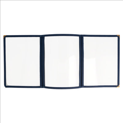 MENU "AMÉRICAIN" DIN-A5 3 CORPS BLEU PVC (1 UNITÉ)