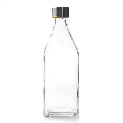 BOUTEILLE + BOUCHON ACIER 'WAKI GLASS' 1 L Ø 8,8x25,8 CM TRANSPARENT VERRE (12 UNITÉS)