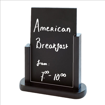 PANNEAU / ARDOISE DE TABLE 15,2x22,9 CM NOIR BOIS (1 UNITÉ)