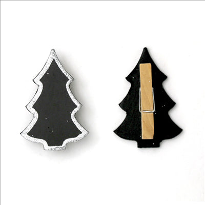6 U. MINI ARDOISES FORME SAPIN 6x4 CM NOIR (24 UNITÉ)