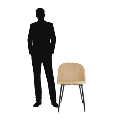 CHAISE 'SUPRA-TEK' 52x50x78 CM BEIGE POLYESTER (4 UNITÉS)