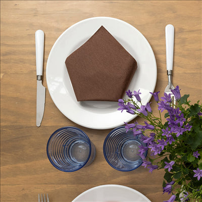 SERVIETTES ECOLABEL 2 PLIS 18 G/M2 39x39 CM CHOCOLAT OUATE (1600 UNITÉS)