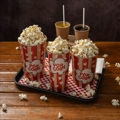 RÉCIPIENTS POUR POP-CORN 960 ML 230 +20 PE G/M2 Ø 11,6/8,8x14,2 CM KRAFT (500 UNITÉS)
