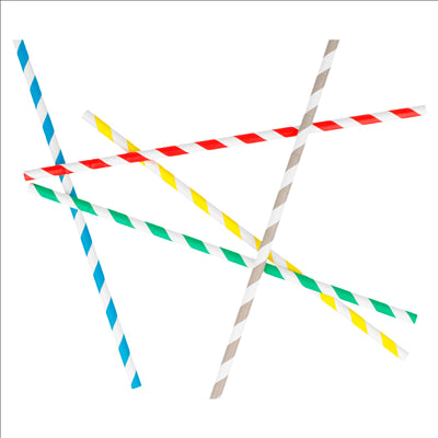 PAILLES FLEXIBLES À FRANGES 'PAPER' Ø0,60x23 CM ASSORTI PAPIER (3000 UNITÉS)