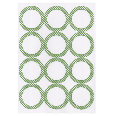 100 FEUILLES DIN A4 12 ÉTIQUETTES RONDES Ø 6,4 CM BLANC PAPIER (1 UNITÉ)