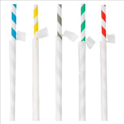 PAILLES À FRANGES SOUS SACHETS 'PAPER' Ø0,60x20 CM ASSORTI PAPIER (3000 UNITÉS)