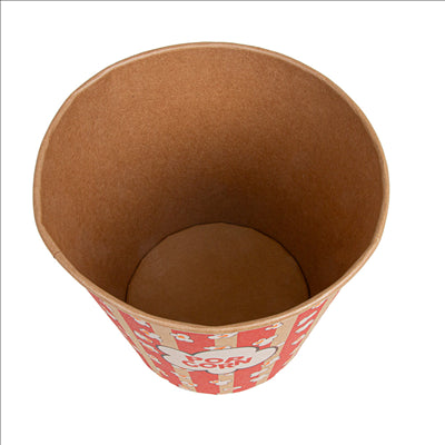 RÉCIPIENTS POUR POP-CORN 5100 ML 300 +20 PE G/M2 Ø 22,7/16x21 CM KRAFT (100 UNITÉS)