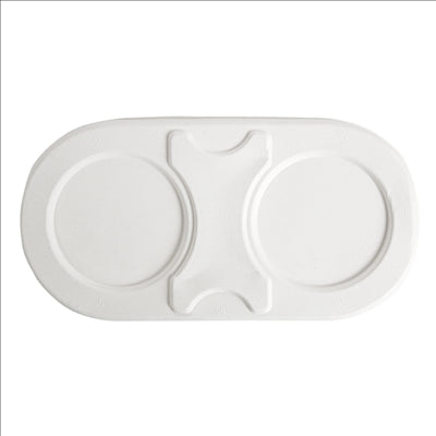 COUVERCLES LUNCH BOX 'BIONIC' 800 ML 24,8x12,5x1,4 CM BLANC BAGASSE (500 UNITÉS)