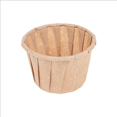 POTS TRAITEUR PAPIER PLISSÉ 30 ML (1 oz) 80 G/M2 Ø4,4/3,1x2,8 CM NATUREL PARCH.INGRAISSABLE (1000 UNITÉS)