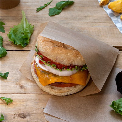 PAPIER INGRAISSABLES OUVERT 2 CÔTÉS FAST FOOD 34 G/M2 13x14 CM NATUREL PARCH.INGRAISSABLE (1000 UNITÉS)