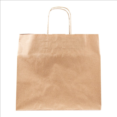 SACS SOS TRAITEUR AVEC ANSES  90 G/M2 32+21x28,5 CM NATUREL KRAFT (250 UNITÉS)