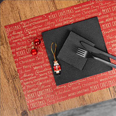 SETS DE TABLE KRAFT "MERRY CHRISTMAS"  60 G/M2 31x43 CM BORDEAUX CELLULOSE (2000 UNITÉS)