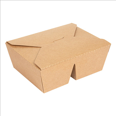 BOÎTES AMÉRICAINES 2 COMPART. 690 + 530 ML 300 + 20 PE G/M2 17,8x13,7x6,4 CM NATUREL KRAFT (200 UNITÉS)