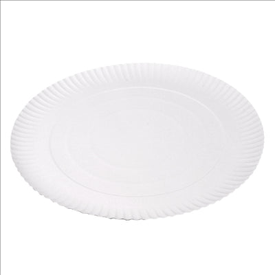 PLATEAUX PÂTISSERIE EN RELIEF 500 G/M2 Ø 34 CM BLANC CARTON (50 UNITÉS)