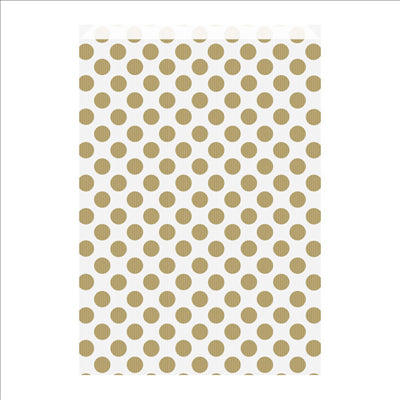 SACHETS PLATS - À POIS  60 G/M2 26+9x38 CM OR CELLULOSE (250 UNITÉS)