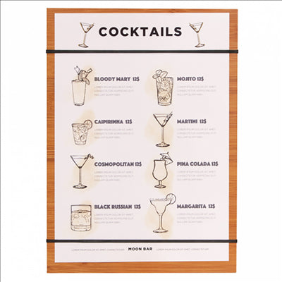 PLANCHE PORTE MENU AVEC ÉLASTIQUES 22,9x31,8x0,4 CM NATUREL MDF (10 UNITÉS)