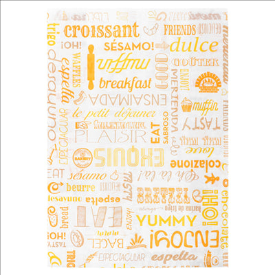 SACHETS CROISSANTS 'PAROLE' 33 G/M2 19+8x26 CM BLANC CELLULOSE (500 UNITÉS)