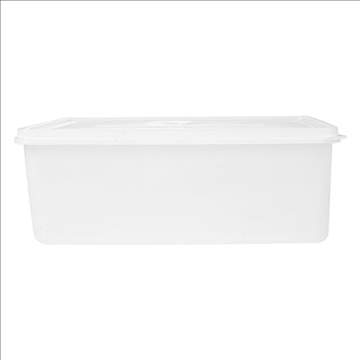 RÉCIPIENT ALIMENTS + COUVERCLE INCORPORÉ 3150 ML 26x18x10 CM BLANC PP (1 UNITÉ)