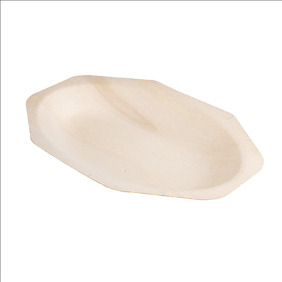 PLATEAUX OCTOGONALES 'WOOD' 20x13x2,5 CM NATUREL BOIS (200 UNITÉS)