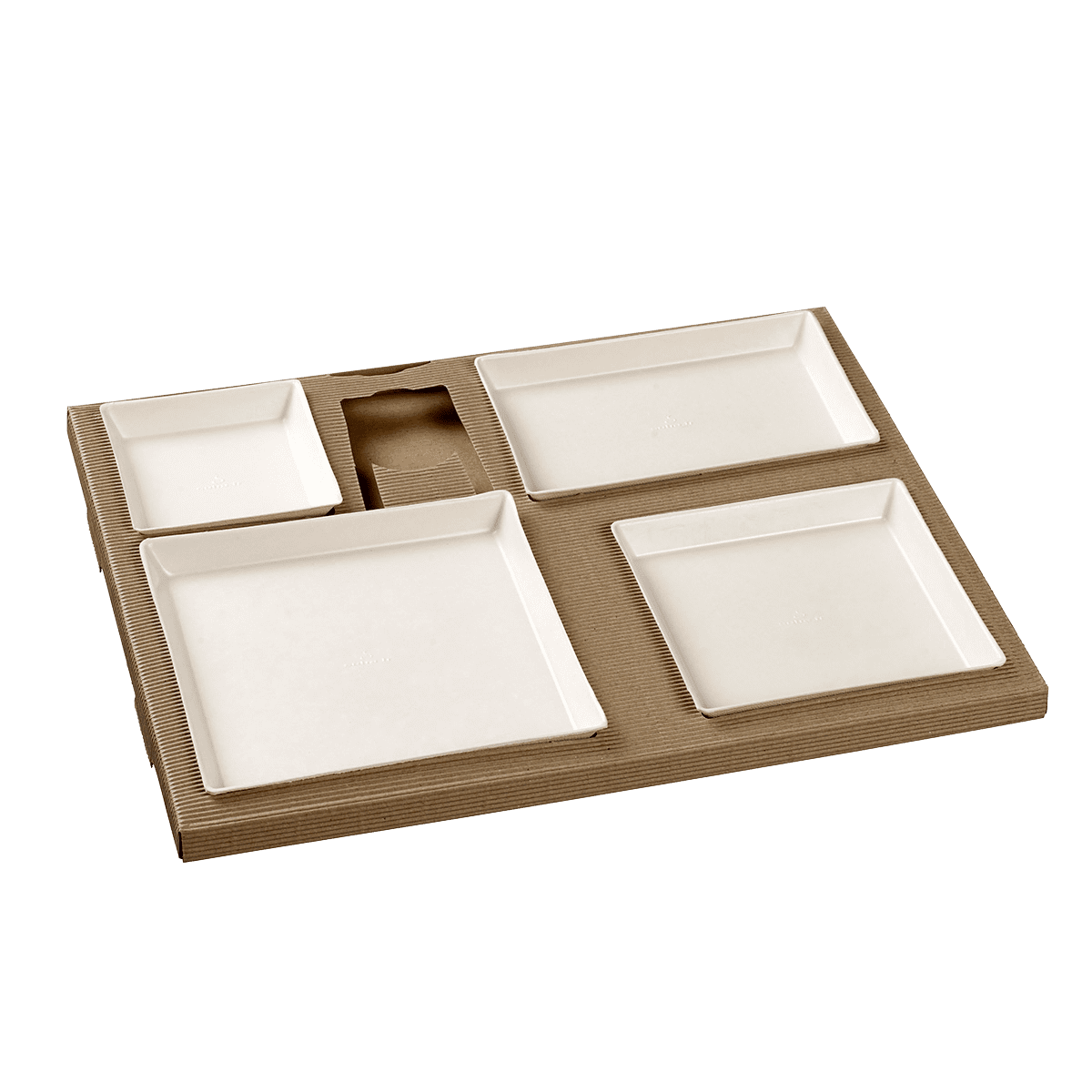 Kit plateau-repas Polaris vaisselle Quartz blanche laminée + couvercle | 25 Unité(s)