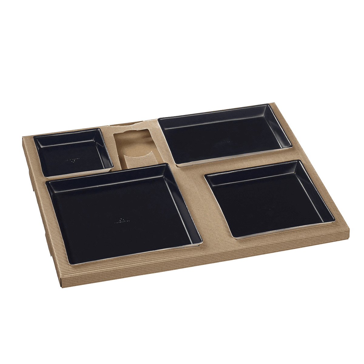 Kit plateau-repas Polaris vaisselle Quartz noire laminée + couvercle | 25 Unité(s)