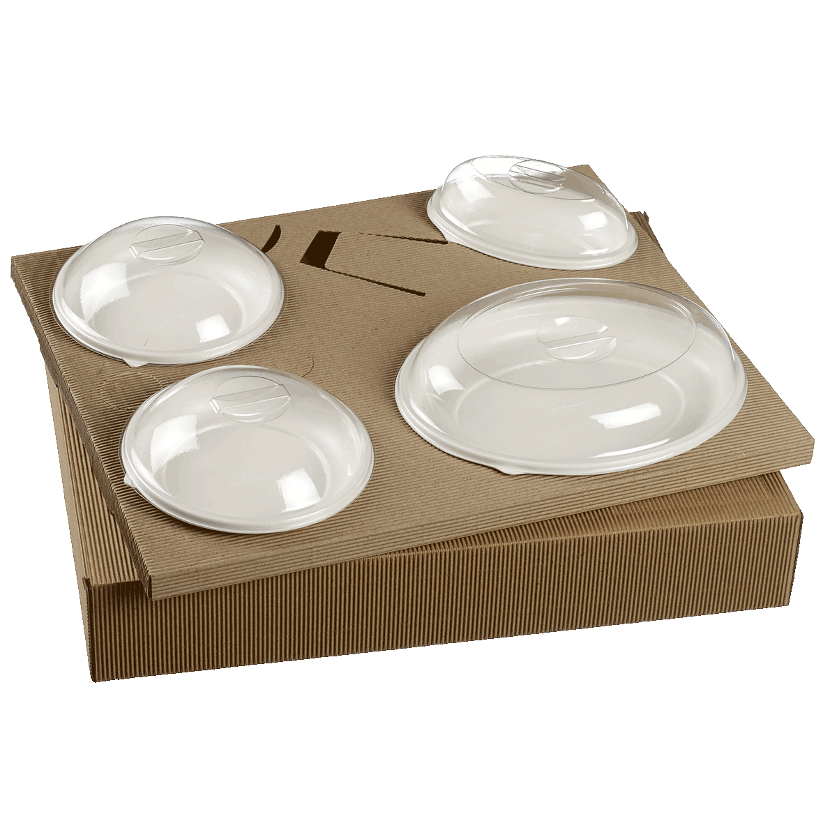 Kit plateau-repas Polaris vaisselle Galaxie blanche + couvercle | 25 Unité(s)