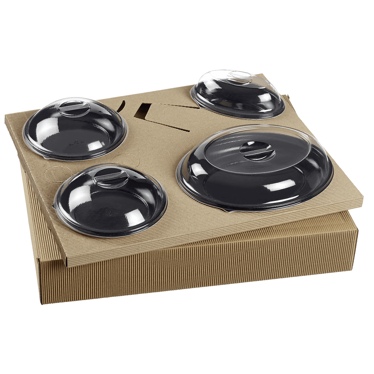 Kit plateau-repas Polaris vaisselle Galaxie noire + couvercle | 25 Unité(s)