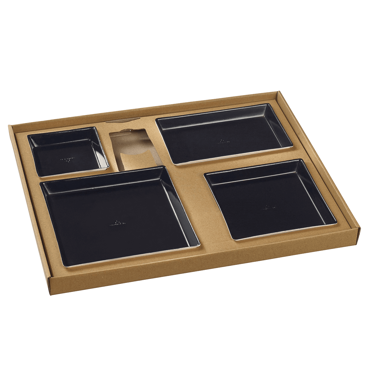 Kit plateau-repas Ecokraft vaisselle Quartz noire laminée + couvercle | 30 Unité(s)