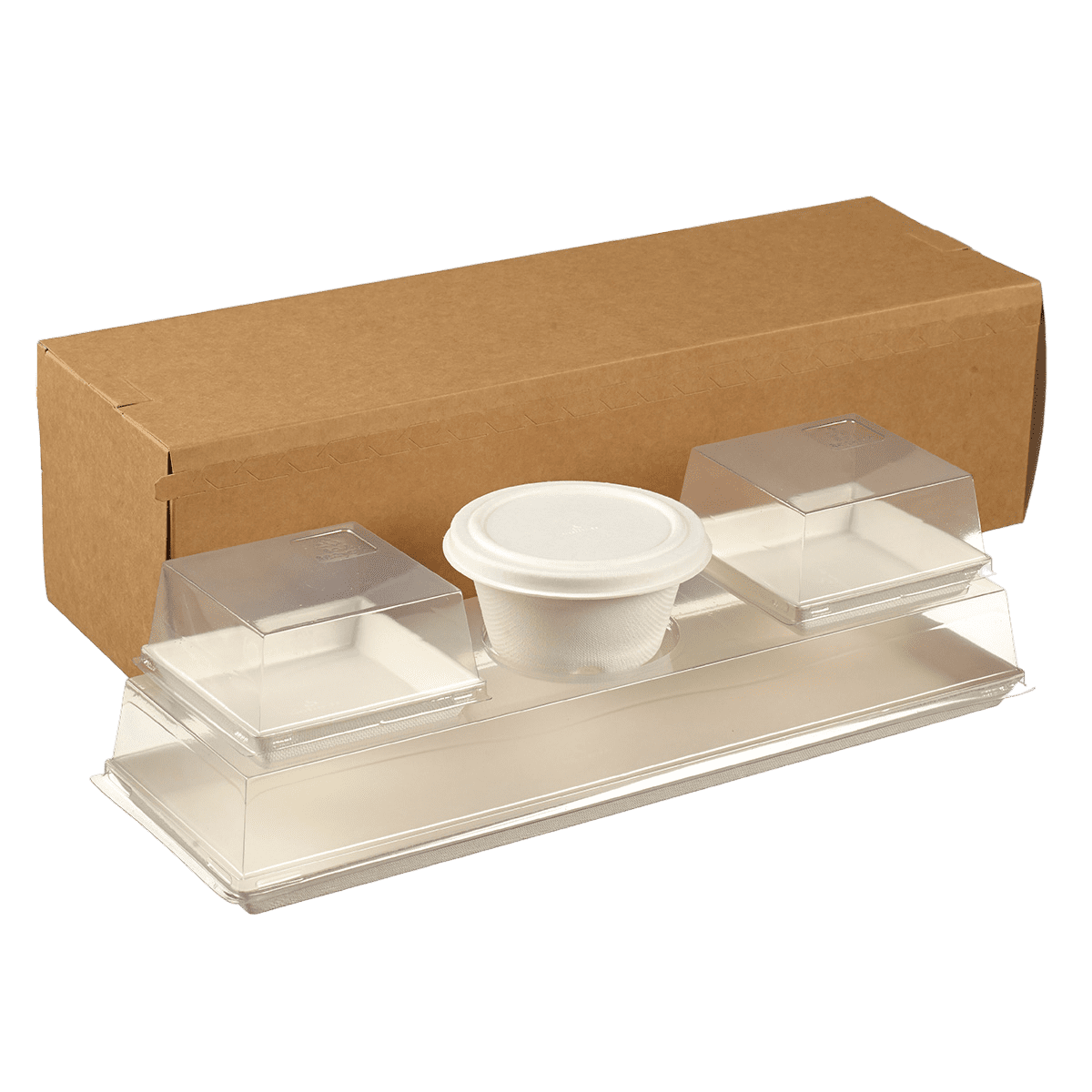Kit Ecrin kraft bio avec vaisselle pulpe de canne | 50 Unité(s)