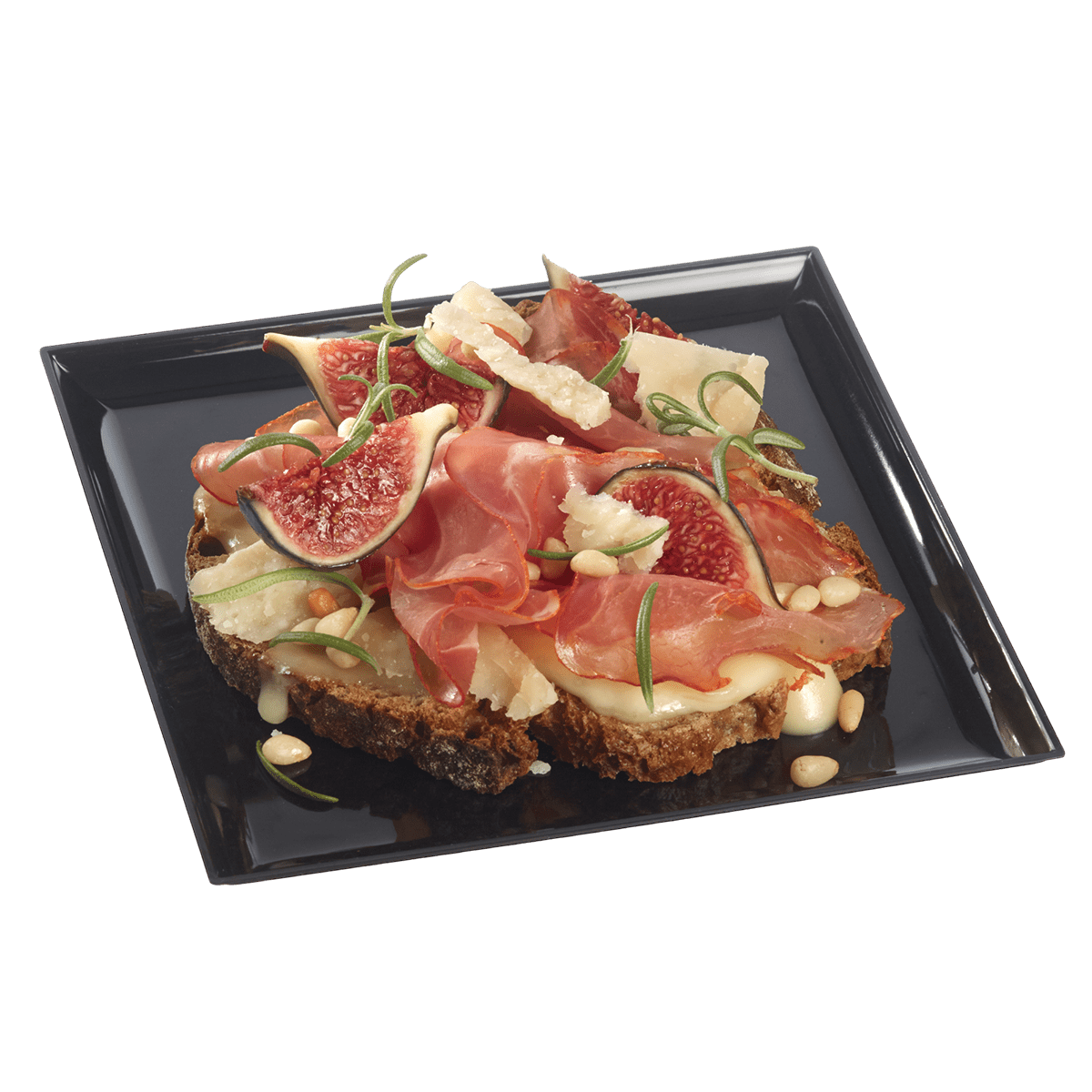 Assiette Odyssée PS noir 160x160 mm | 100 Unité(s)