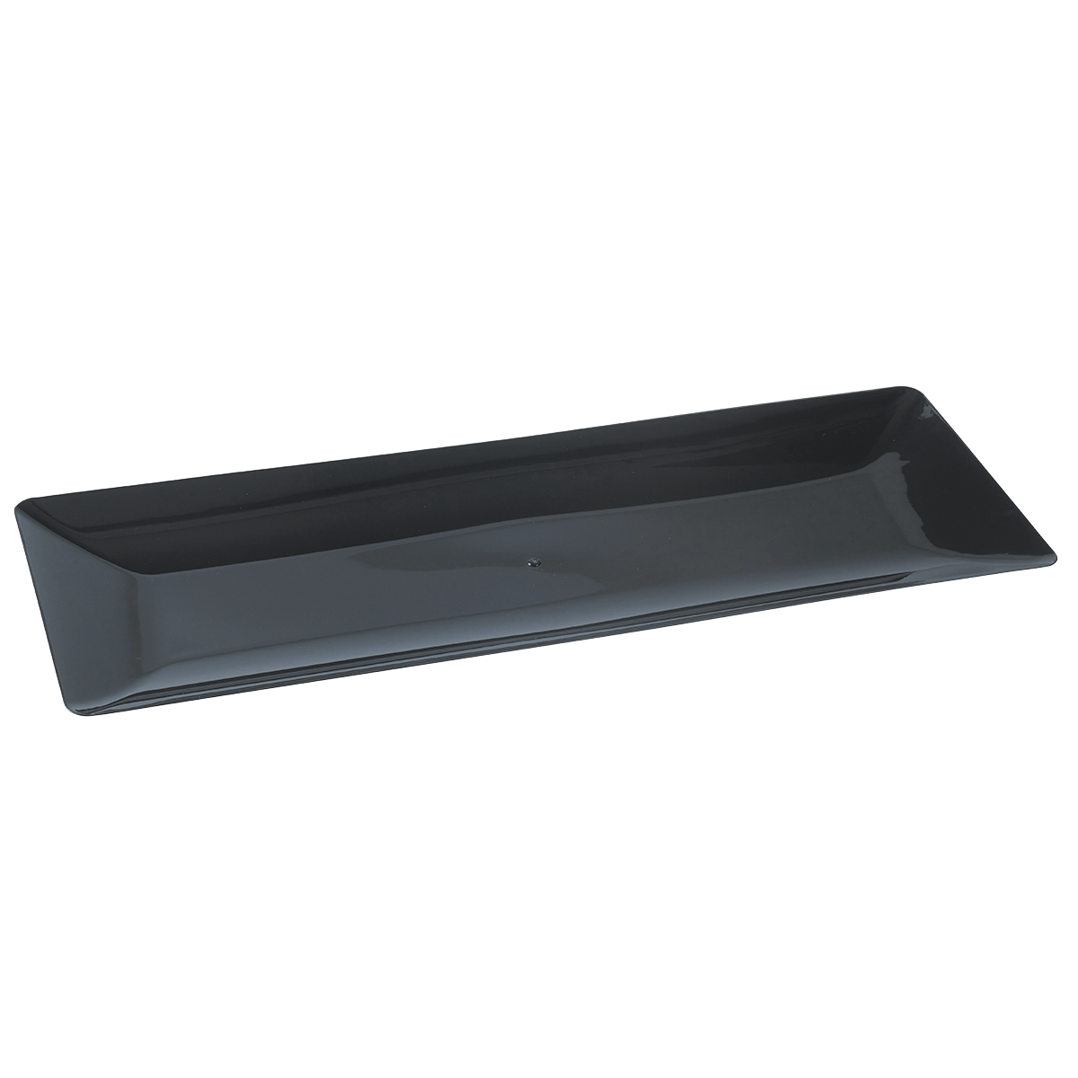 Plateau Fluid' rectangle PS noir 400x150 mm | 100 Unité(s)
