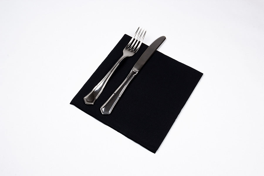 Serviettes Pointe à Pointe noires 40x40 cm |Paquet de 50 unités