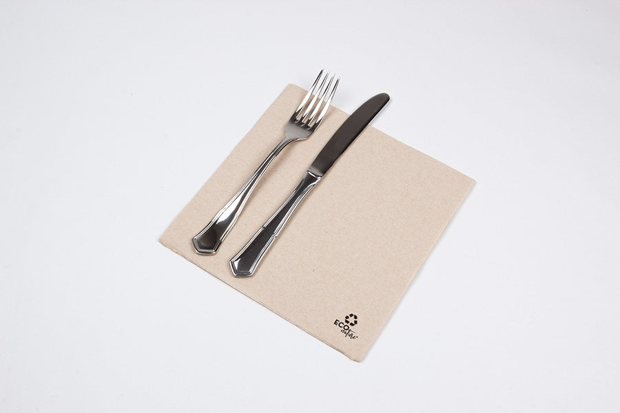Serviettes Pointe à Pointe kraft 100% recyclées 40x40 cm |Paquet de 50 unités