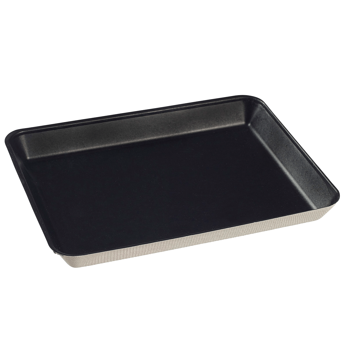 Assiette Kanopée pulpe de canne avec lamination noire 200x150 mm | 200 Unité(s)