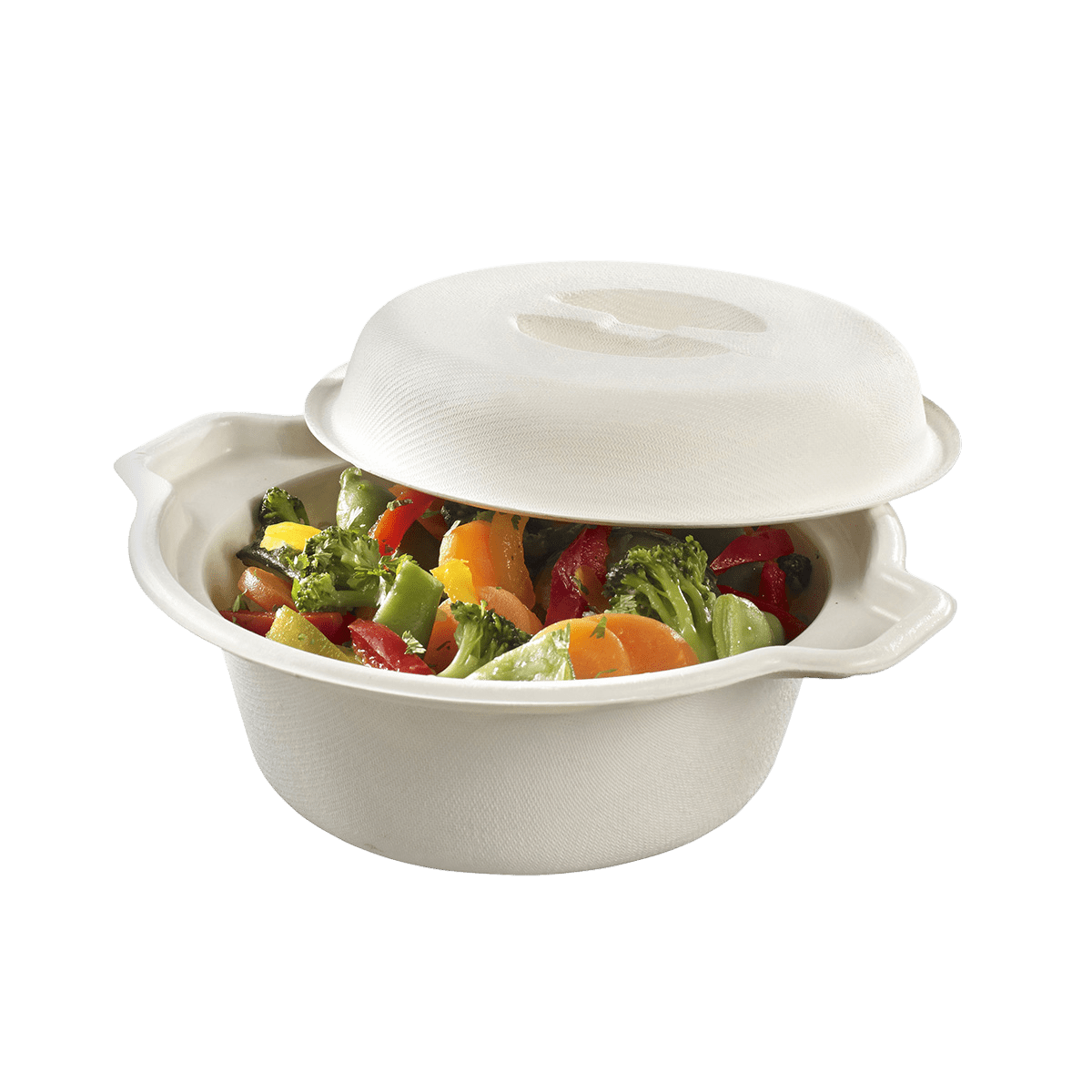Cocotte pulpe de canne avec lamination + couvercle 750 ml | 100 Unité(s)