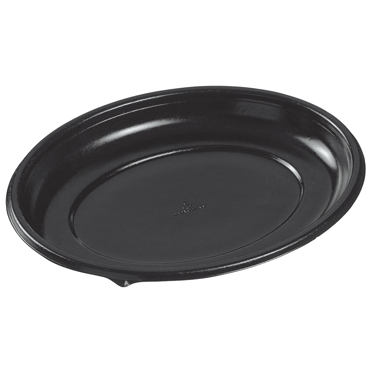 Assiette Galaxie ovale pulpe de canne avec lamination noire 220x160x22 mm | 200 Unité(s)