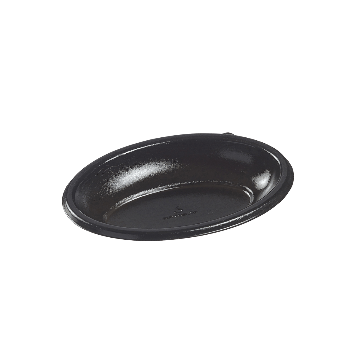 Assiette Galaxie ovale pulpe de canne avec lamination noire 131x86x22 mm | 200 Unité(s)
