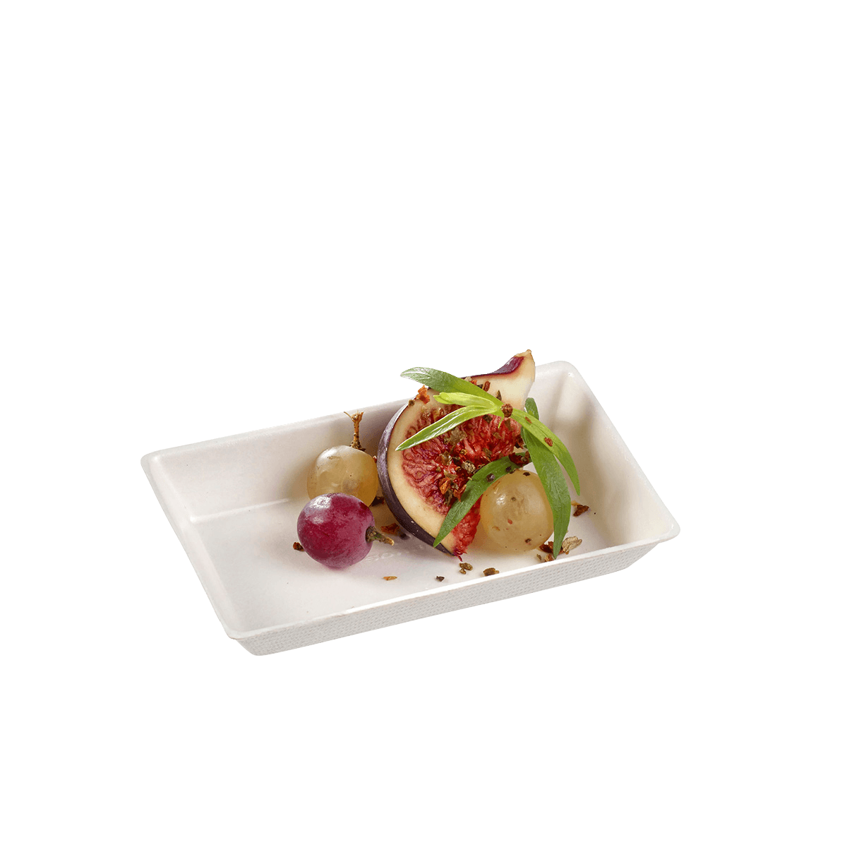 Assiette Quartz pulpe de canne avec lamination 100x60 mm | 400 Unité(s)