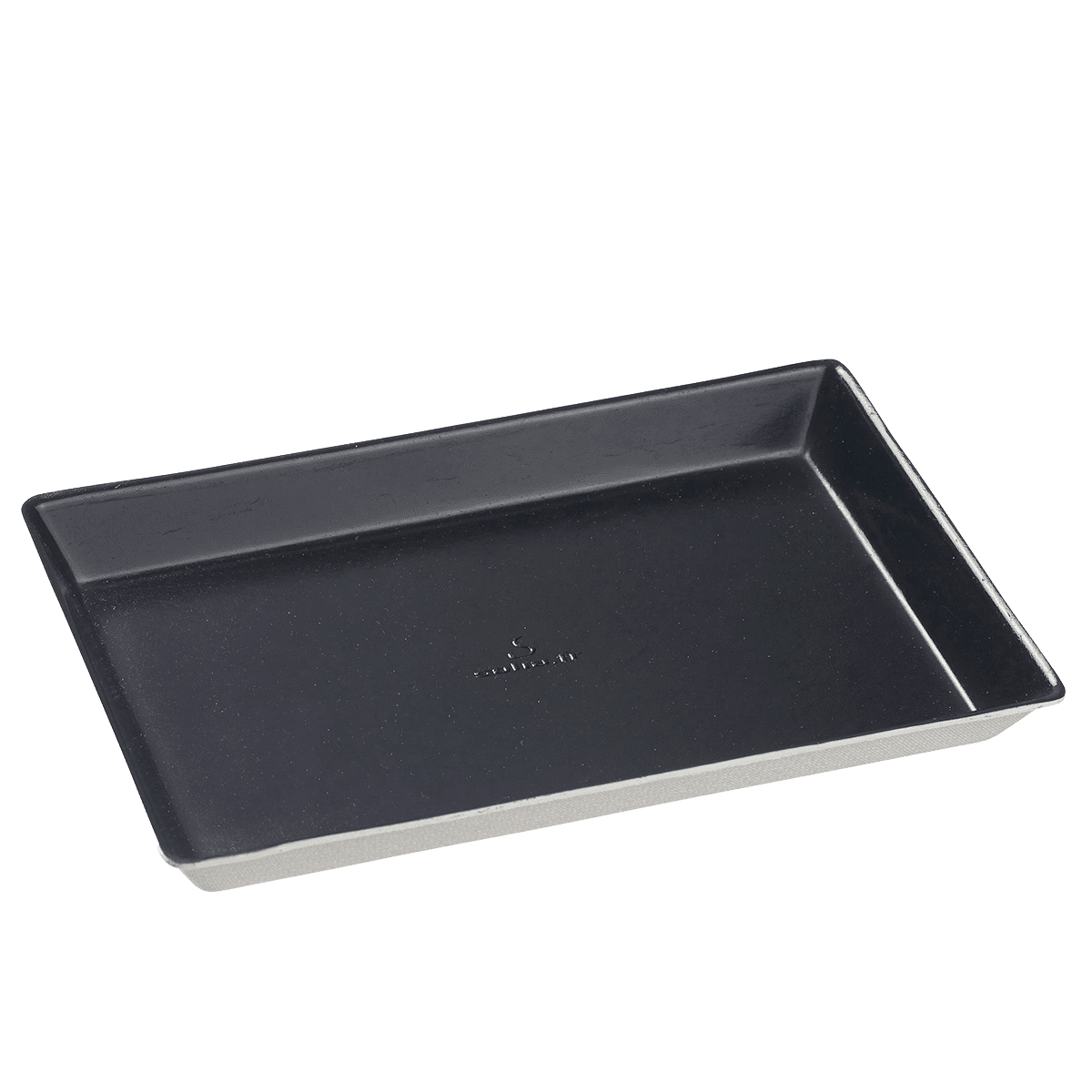 Assiette Quartz pulpe de canne avec lamination noire 160x100 mm | 200 Unité(s)