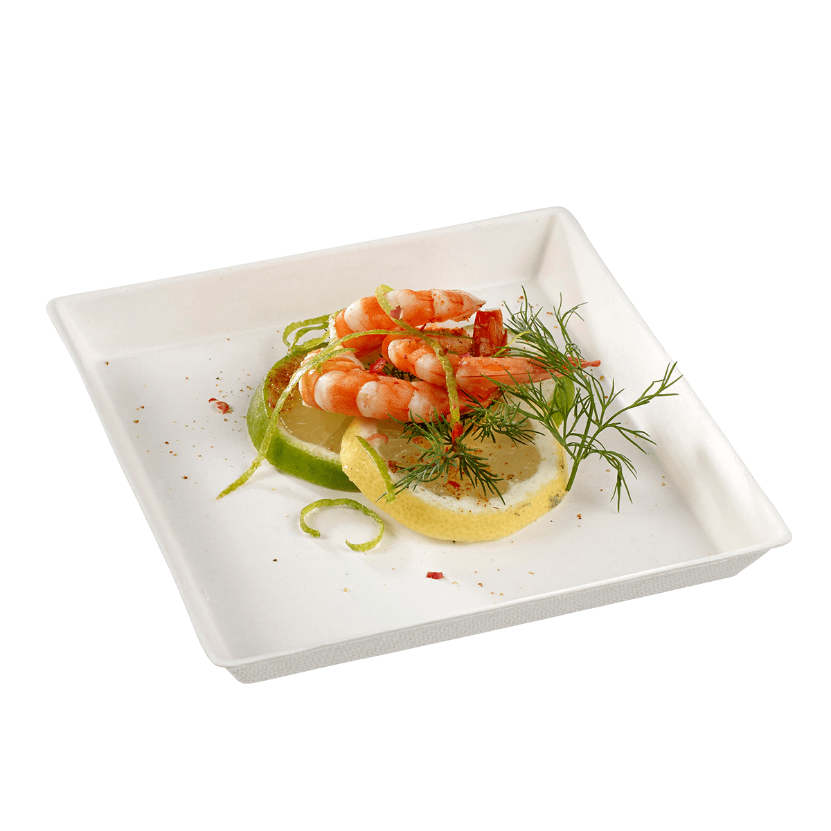 Assiette Quartz pulpe de canne avec lamination 130x130 mm | 200 Unité(s)