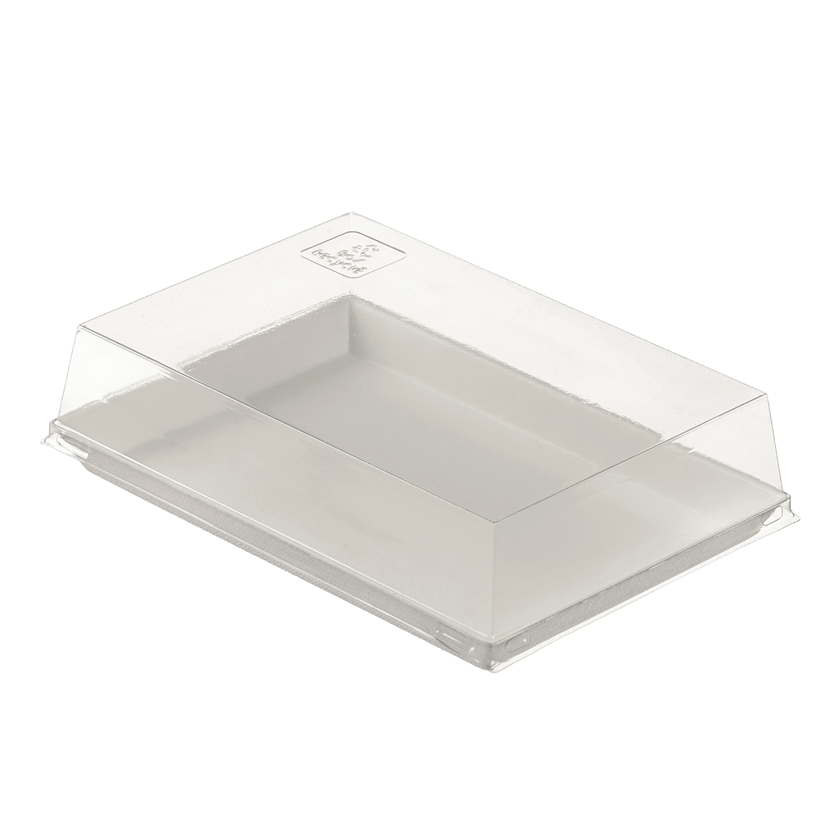 Couvercle RPET pour assiette Quartz pulpe de canne 185x130 mm | 200 Unité(s)
