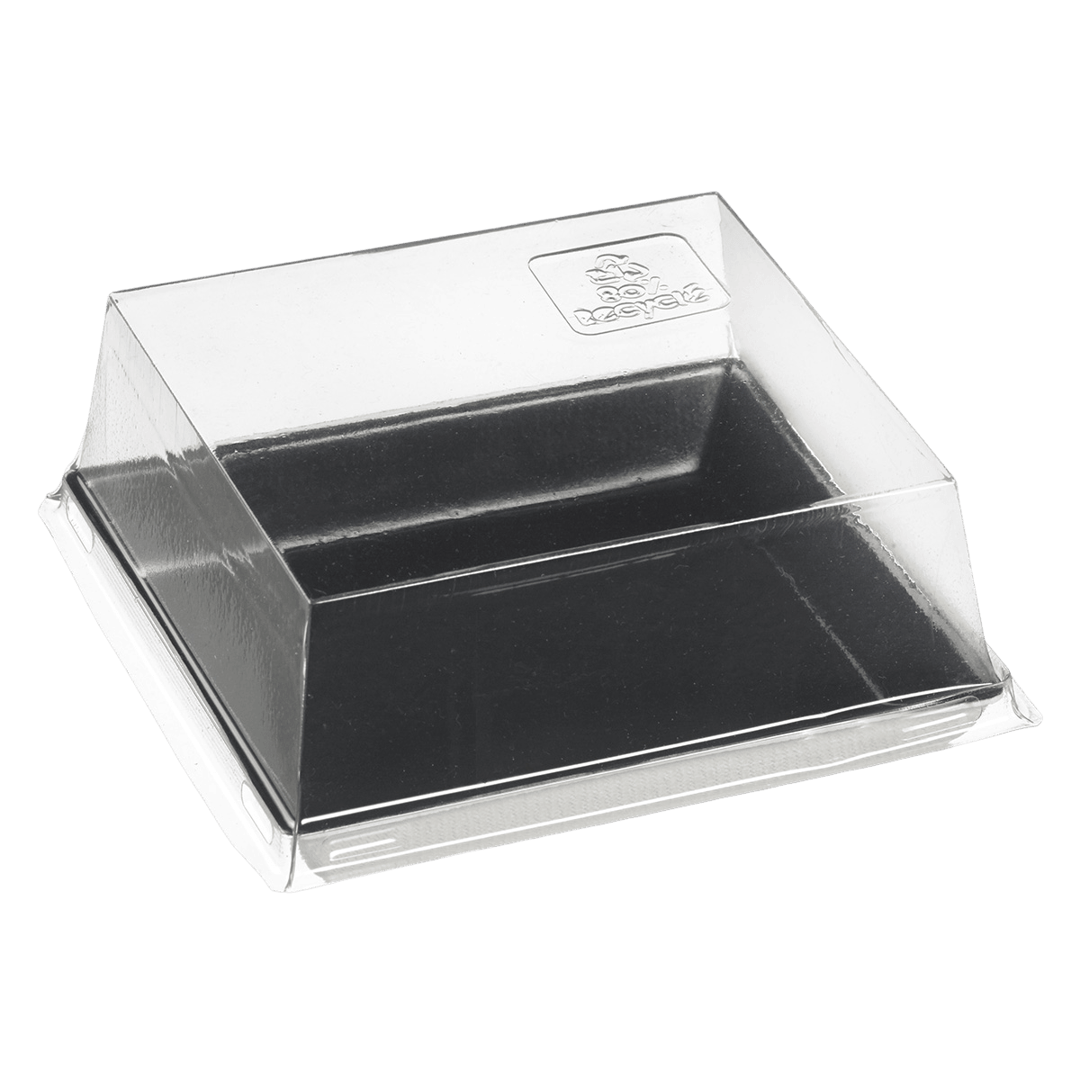 Assiette Quartz pulpe de canne avec lam. noire 110x110 mm | 200 Unité(s)