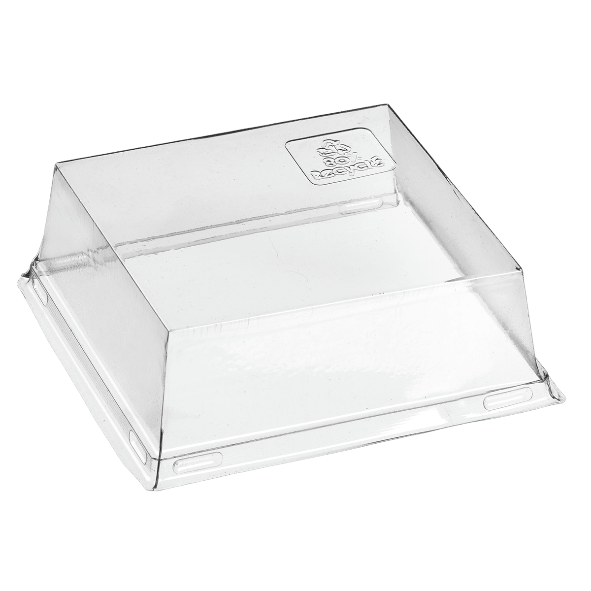 Couvercle RPET pour assiette Quartz pulpe de canne 110x110mm | 200 Unité(s)