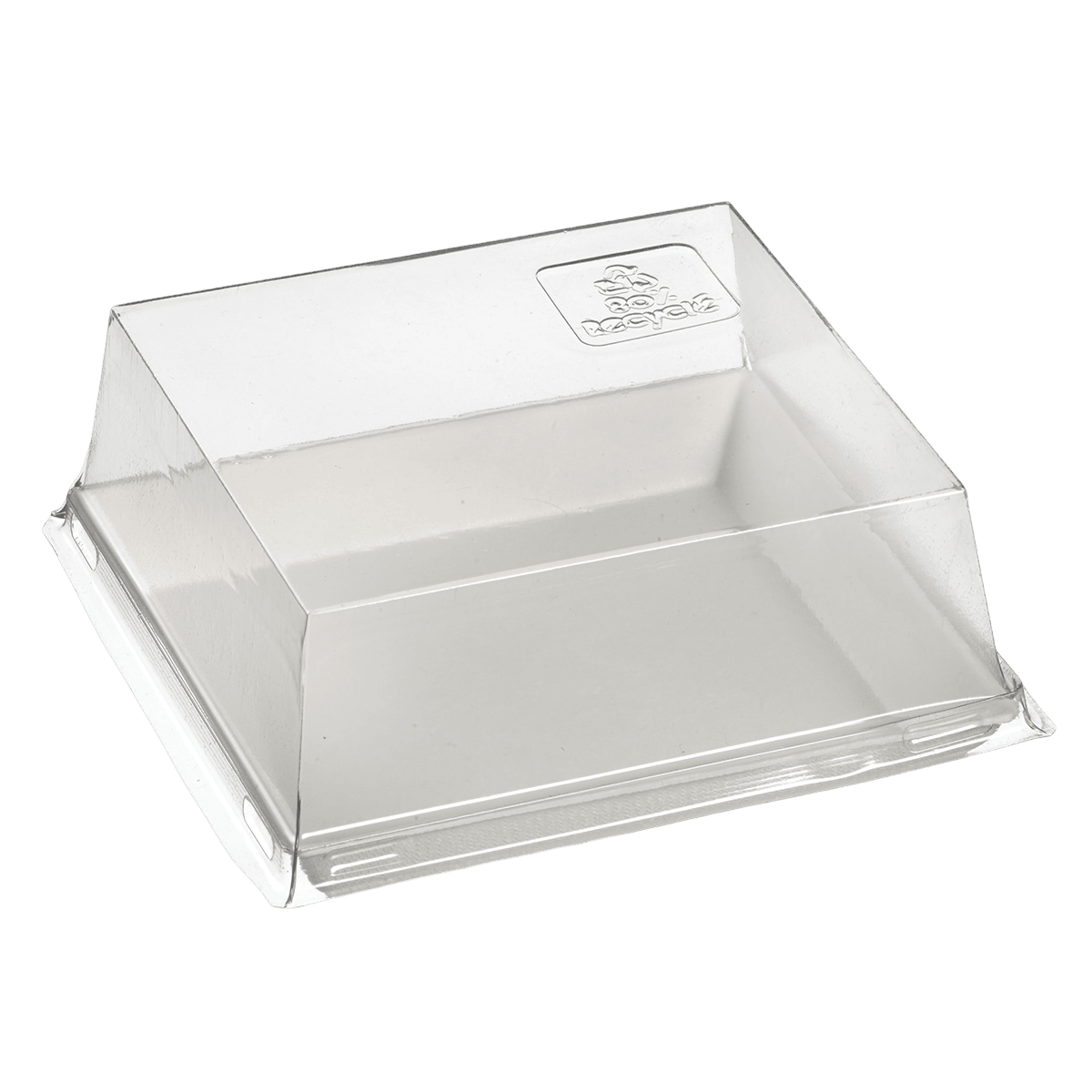 Couvercle RPET pour assiette Quartz pulpe de canne 110x110mm | 200 Unité(s)