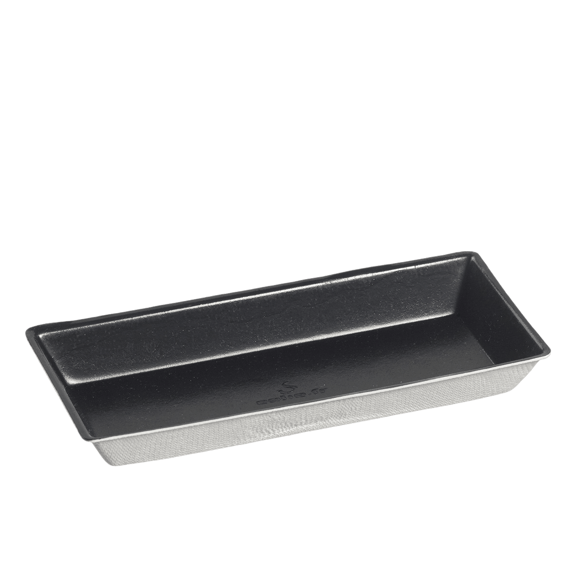 Assiette Quartz pulpe de canne avec lam. noire 130x60 mm | 200 Unité(s)