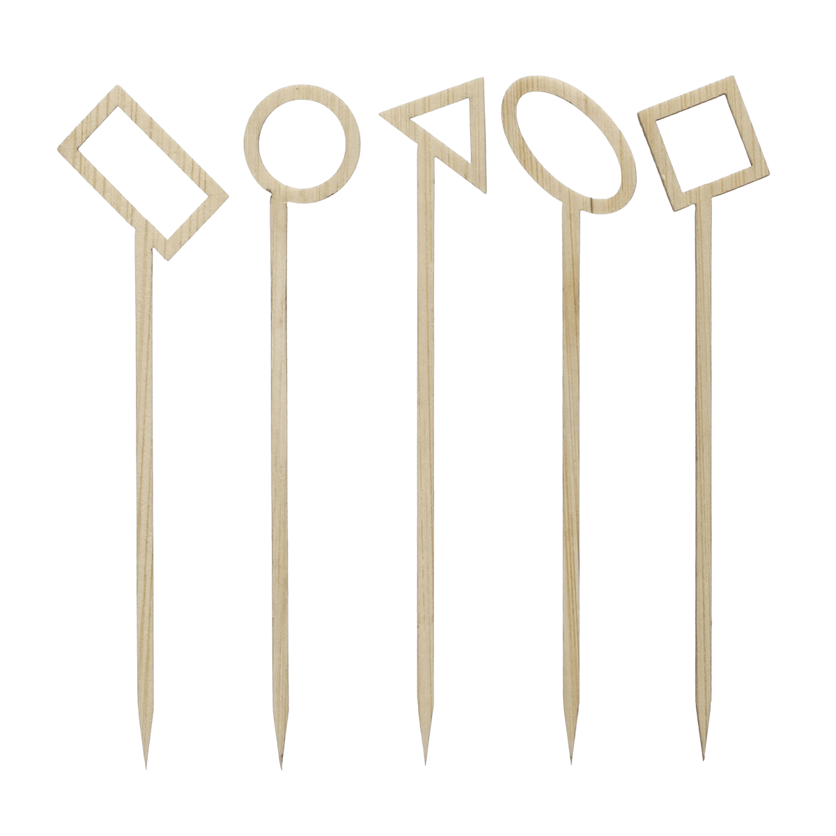 Piques Geometrik en bambou, 5 modèles panachés | 2000 Unité(s)